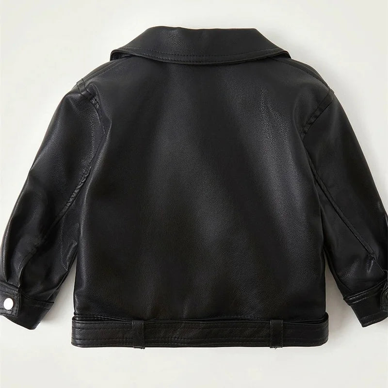 Toddler / Youth Rebel Black Faux Leather Jacket