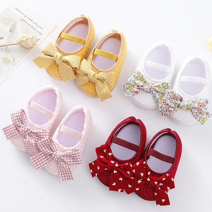 Baby / Newborn Girls Retro Bow Flats