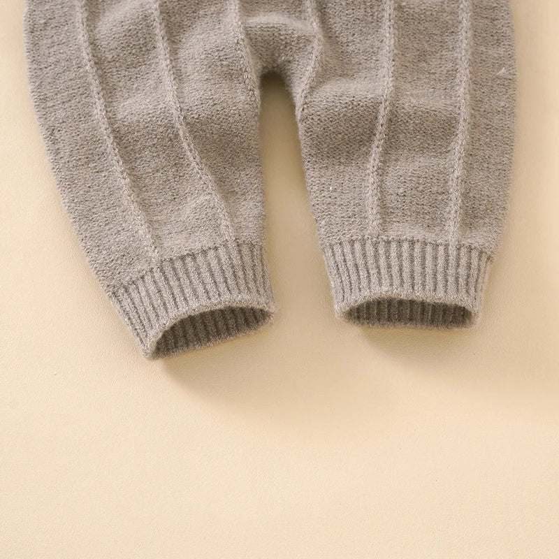 Baby Boy Knitted Jumpsuits 2 PC Set with Matching Beenie