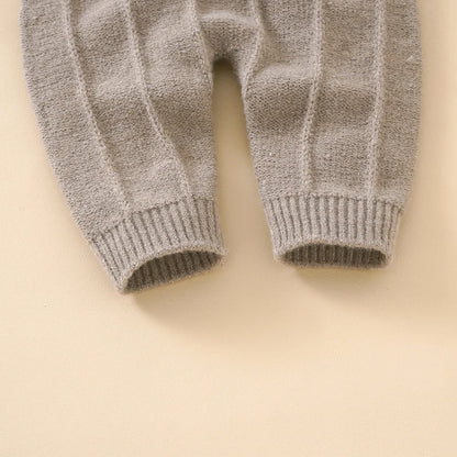 Baby Boy Knitted Jumpsuits 2 PC Set with Matching Beenie
