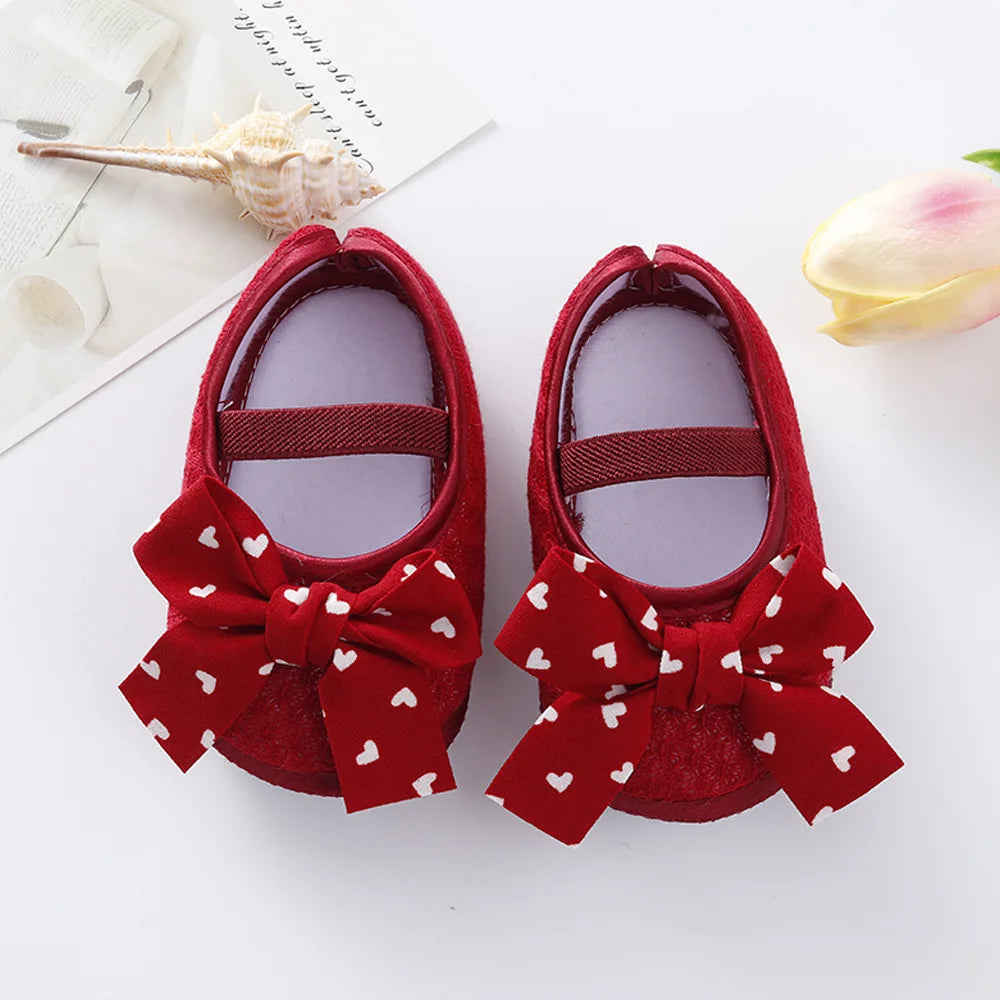 Baby / Newborn Girls Retro Bow Flats