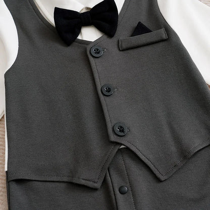 Little Gentleman Baby Boy Bow tie One-Piece Suit
