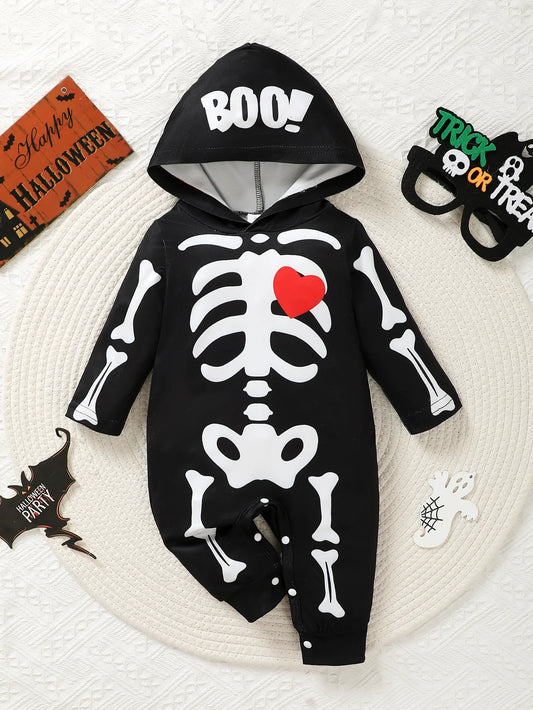 Halloween Baby Long Sleeve Skeleton Jumpsuit