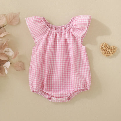 Baby Girl Plaid Romper