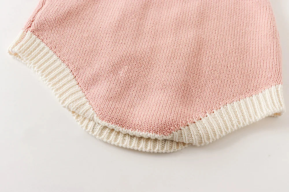Baby Girl Romper Vintage Inspired Knitted Bodysuit