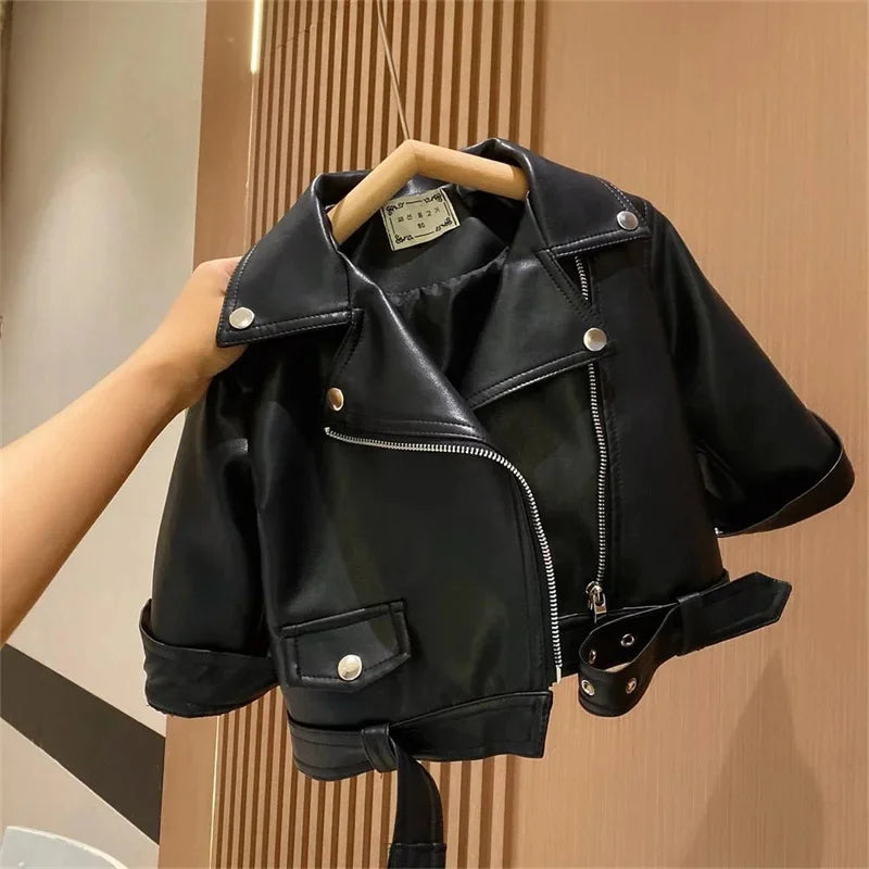 Toddler / Youth Rebel Black Faux Leather Jacket
