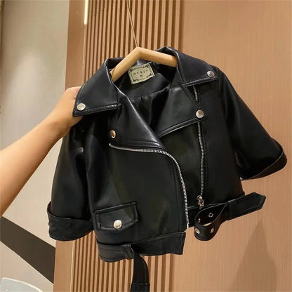 Toddler / Youth Rebel Black Faux Leather Jacket