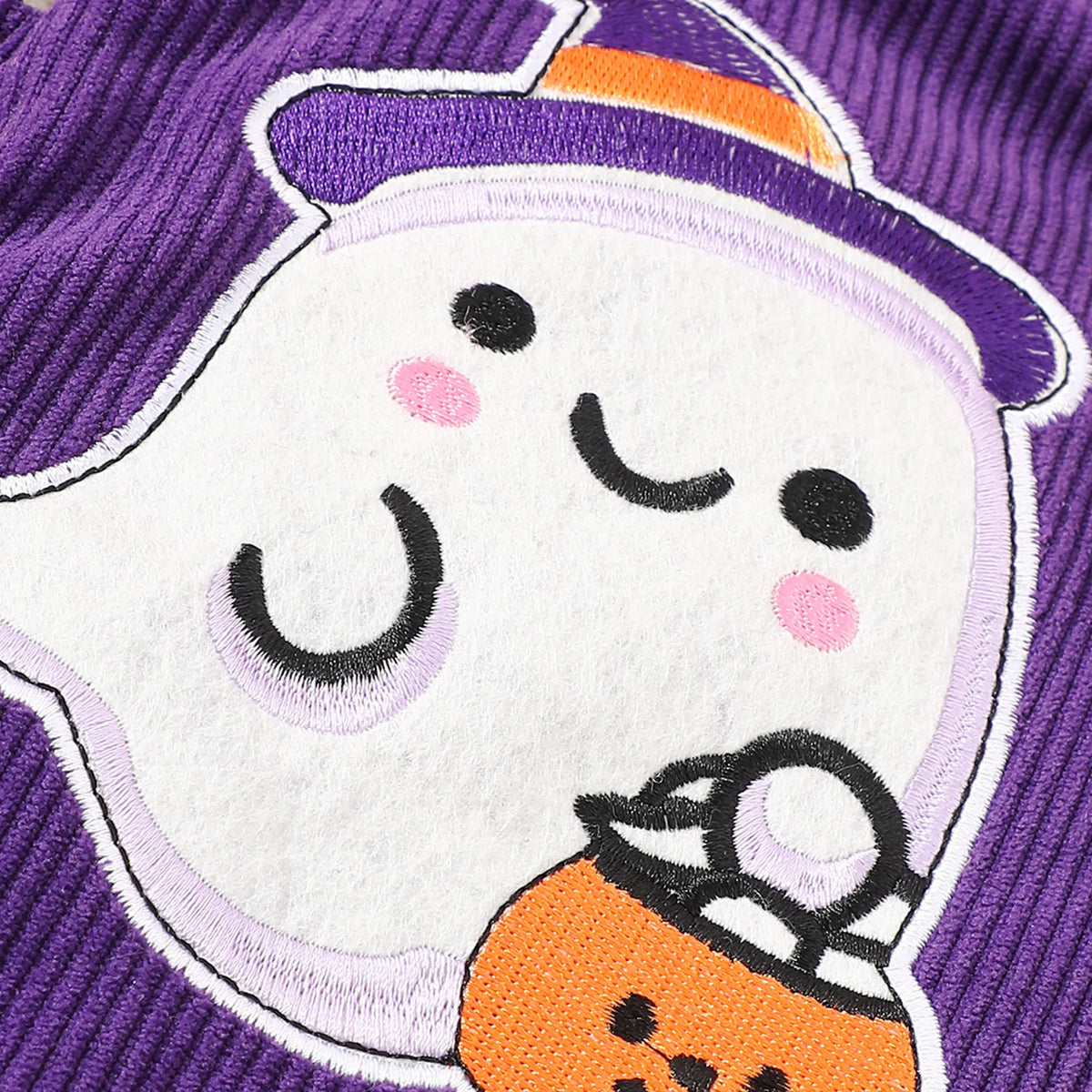 Baby Girl Halloween Corduroy Jumpsuit with matching  Headband