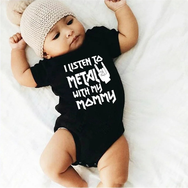 I Listen to Metal with My Mommy / Daddy Baby / Toddler Onesie