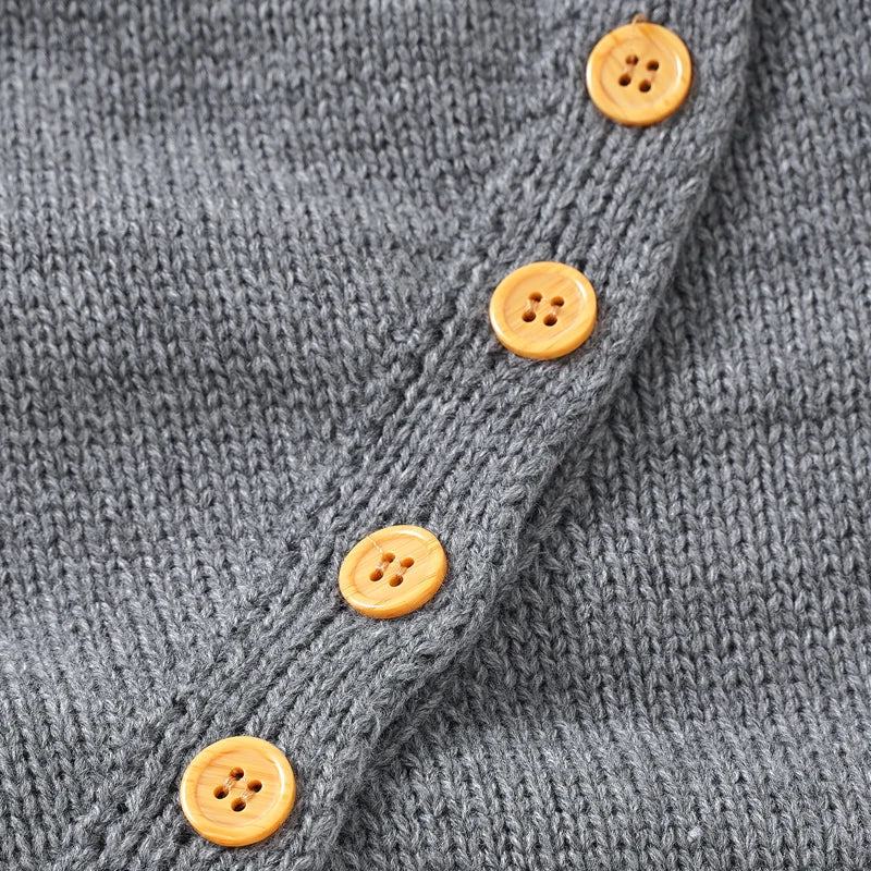 Baby Long Sleeve Knitted Jumpsuit with Matching Beenie