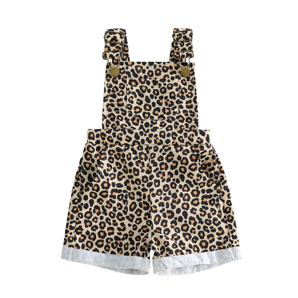 Girls / Toddler Leopard Overalls Shorts Comfy Jumpsuits