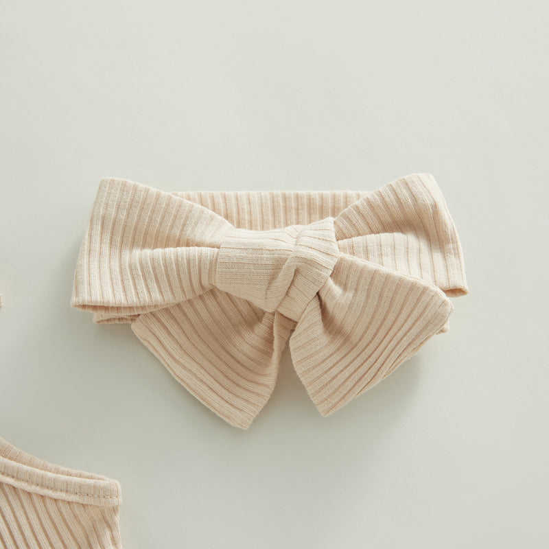 Baby Girl Sweet Summer Vintage Inspired Ribbed Romper