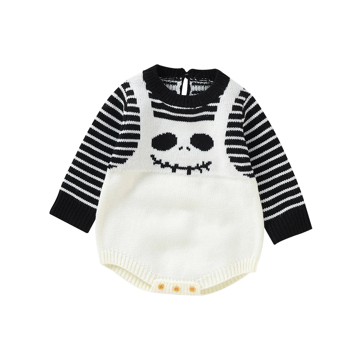 Halloween Baby Skellington Knitted Long Sleeve Onesie