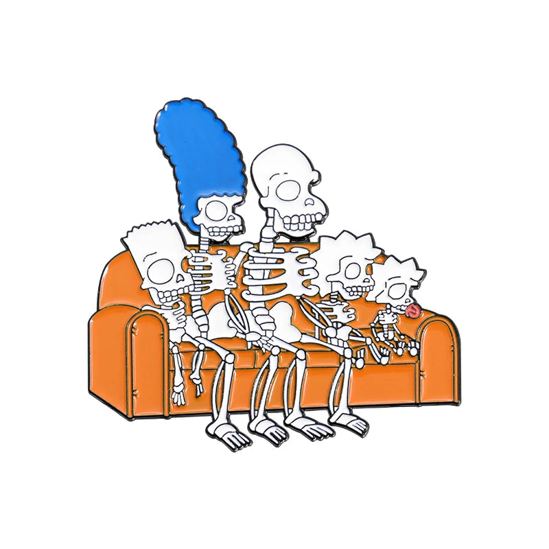 "Simpsons Skeleton Family" Enamel Pin
