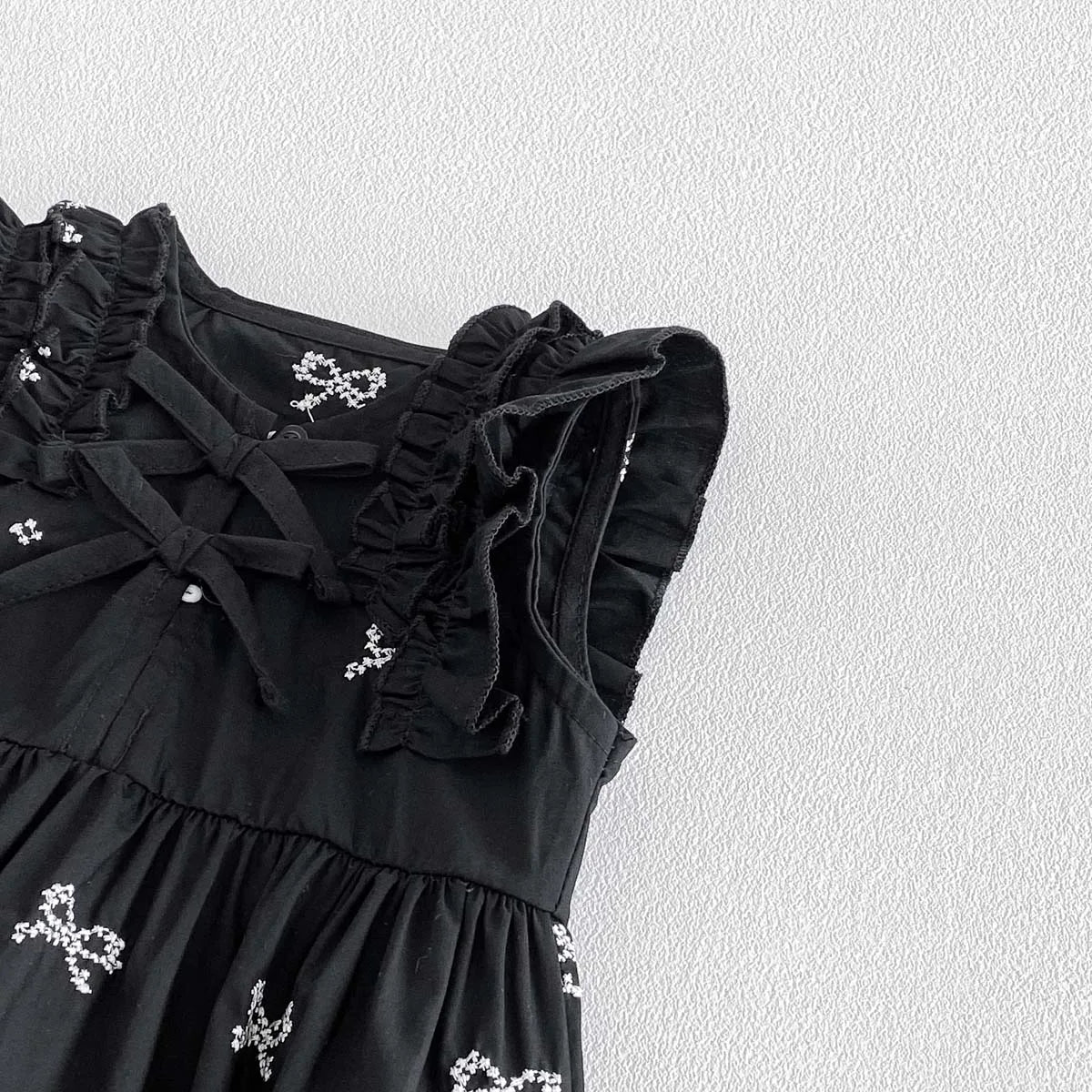 Baby Girl Bow Print Ruffle Jumpsuit