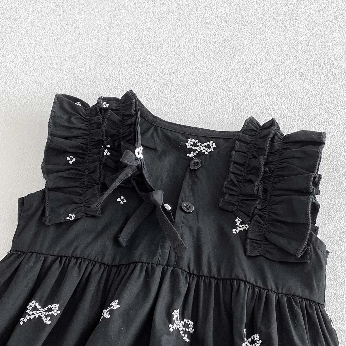 Baby Girl Bow Print Ruffle Jumpsuit