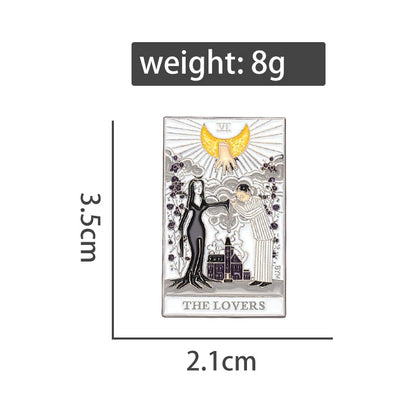 "Morticia and Gomez Addams THE LOVERS Tarot Card" Enamel Pin
