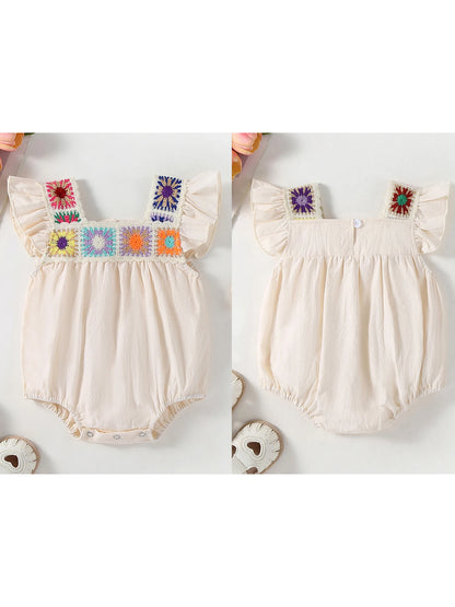 Baby Girl Colorful Sunburst Crochet Onesie