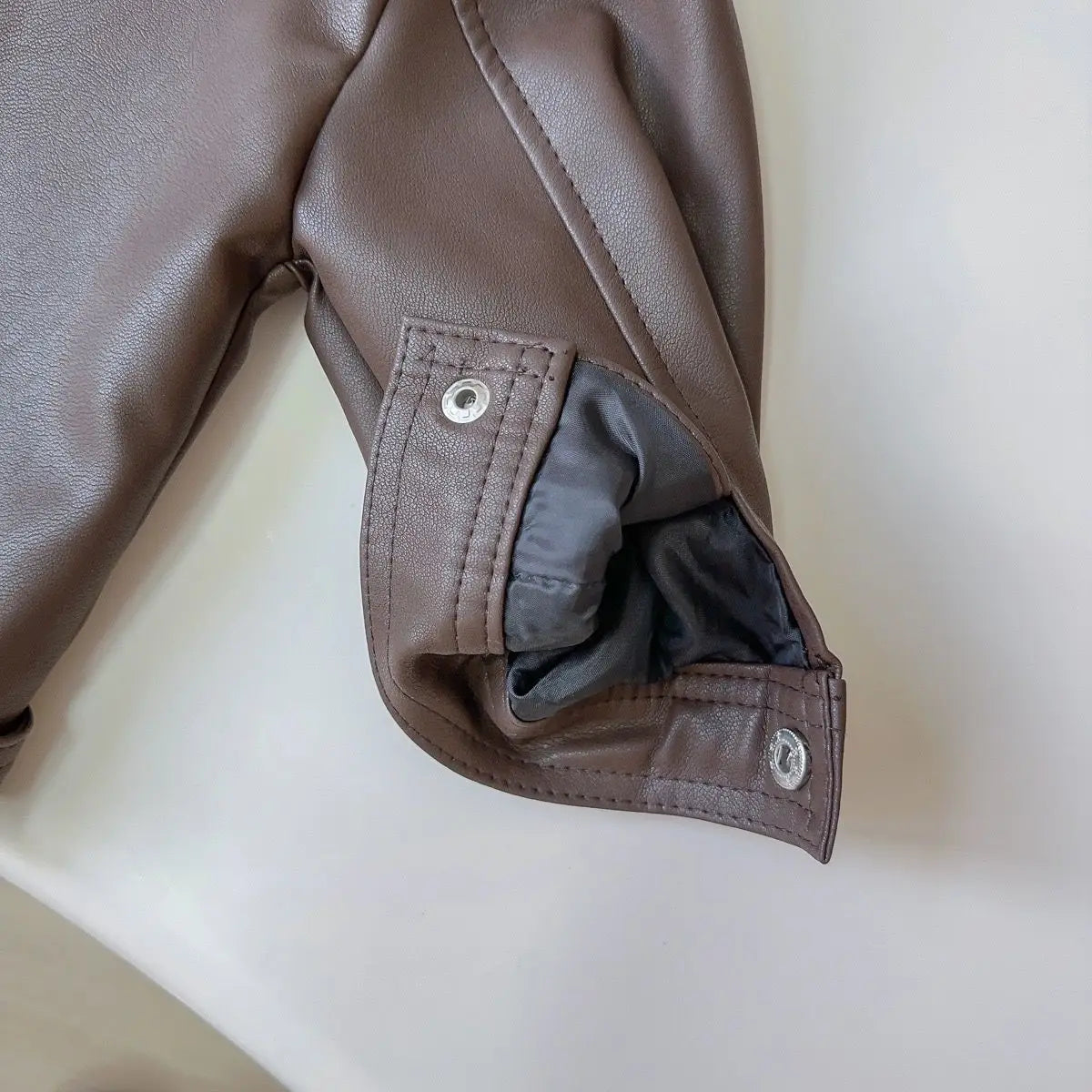Toddler / Youth Girls Brown Faux Leather Jacket