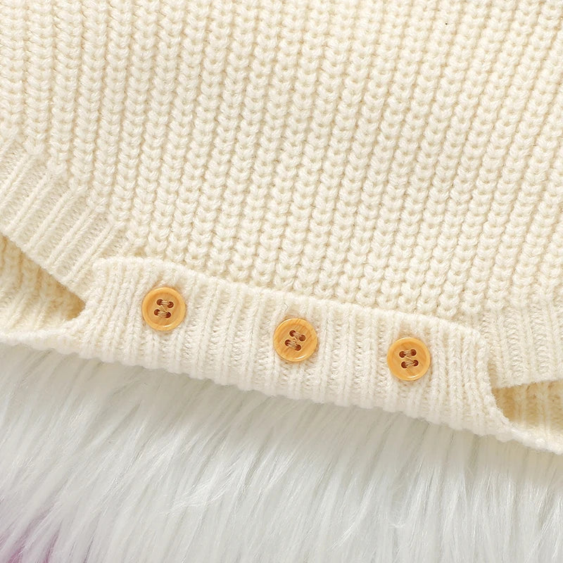 Halloween Crochet Pumpkin Knitted Overall Onesie