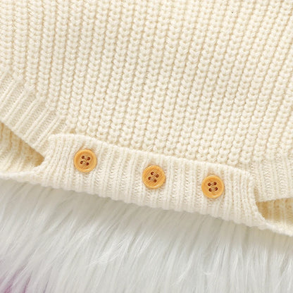 Halloween Crochet Pumpkin Knitted Overall Onesie