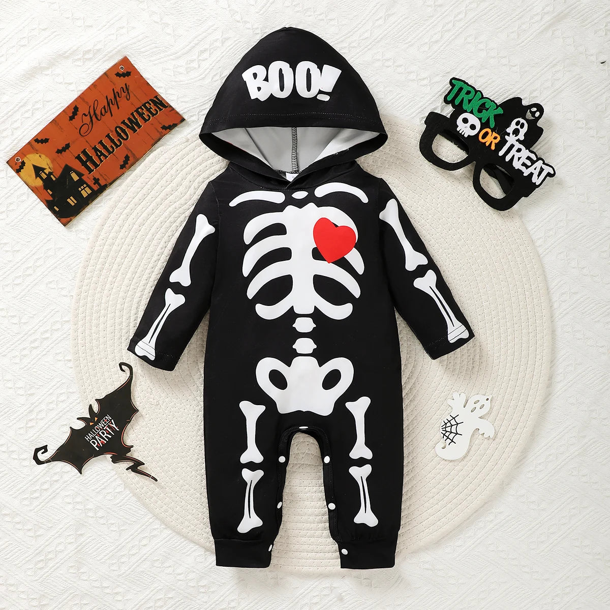 Halloween Baby Long Sleeve Skeleton Jumpsuit