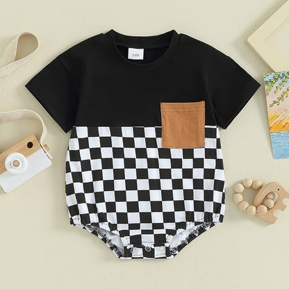 Baby Boy Checkered Print Bodysuit