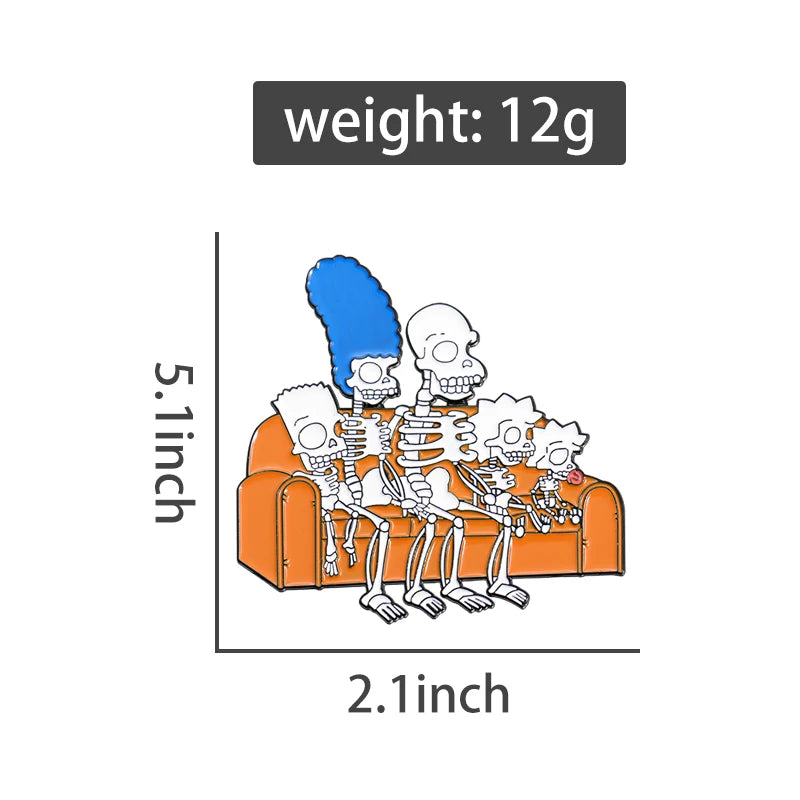 "Simpsons Skeleton Family" Enamel Pin