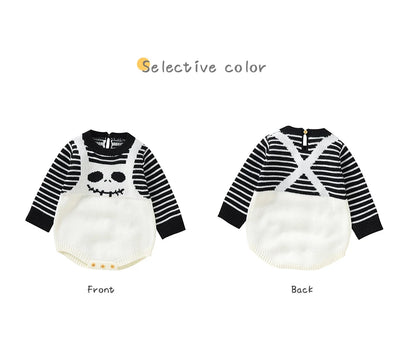 Halloween Baby Skellington Knitted Long Sleeve Onesie