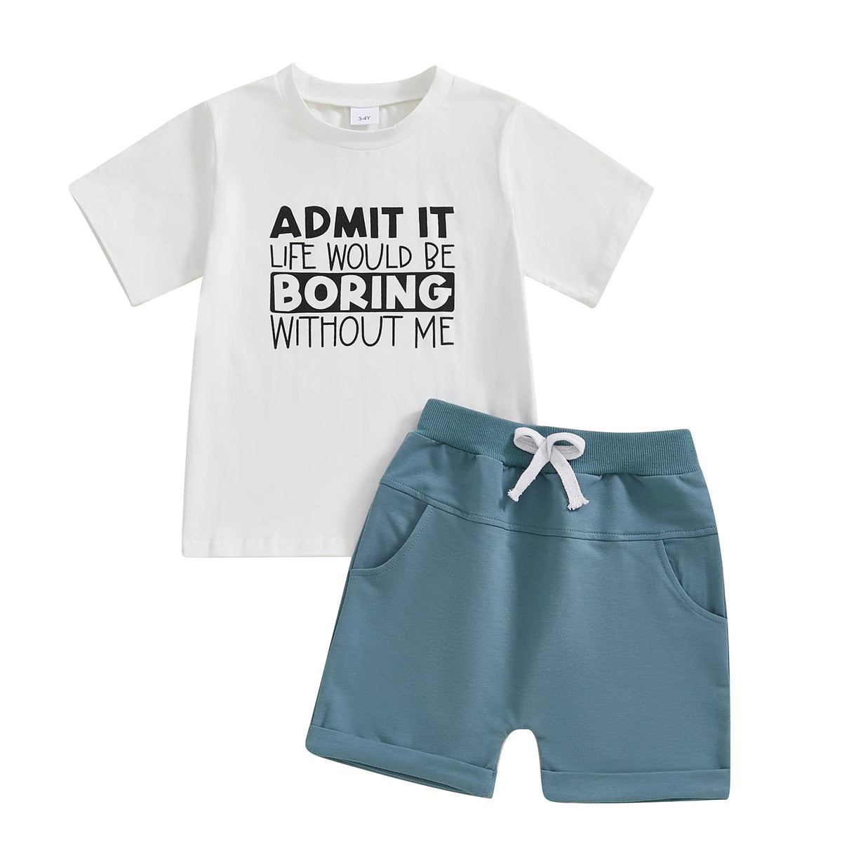 Boy Toddler "Admit It" 2 PC Shorts Set
