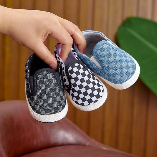 Baby / Newborn Unisex Slip-On Soft-Soled Checkered Shoes