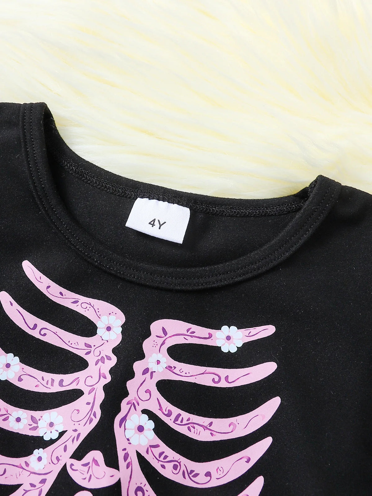 Halloween Girls Purple Skeleton Mesh Party Dress