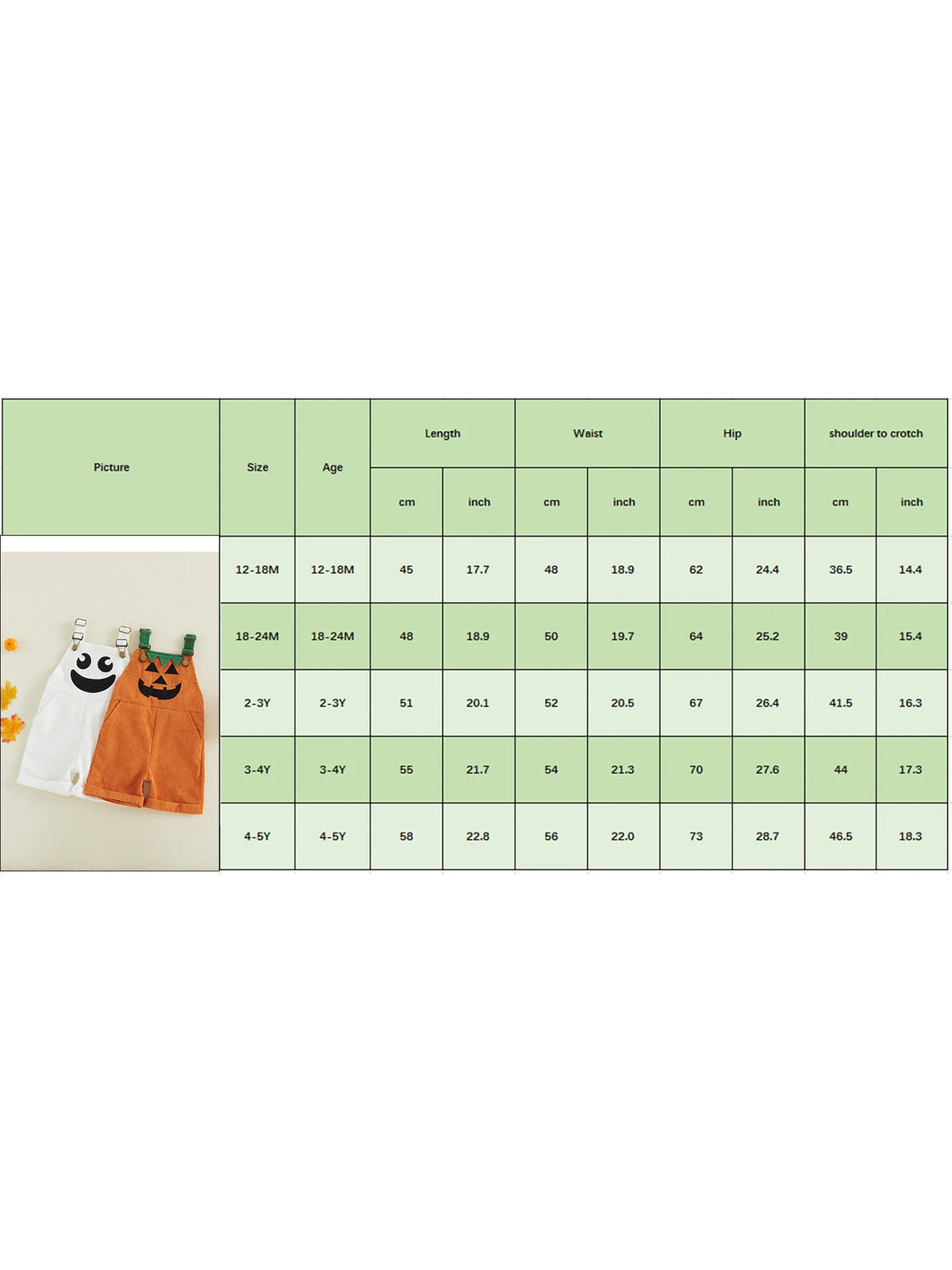 Toddler Boy Halloween Corduroy Overalls Shorts with Pockets