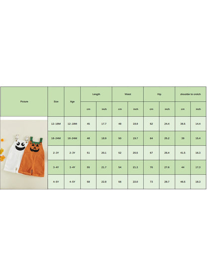 Toddler Boy Halloween Corduroy Overalls Shorts with Pockets