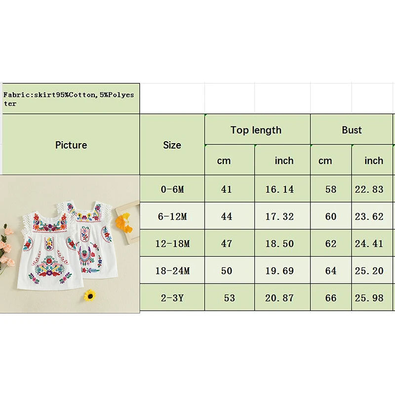 Baby Girl Floral Preciosa Embroidery Square Neck Dress