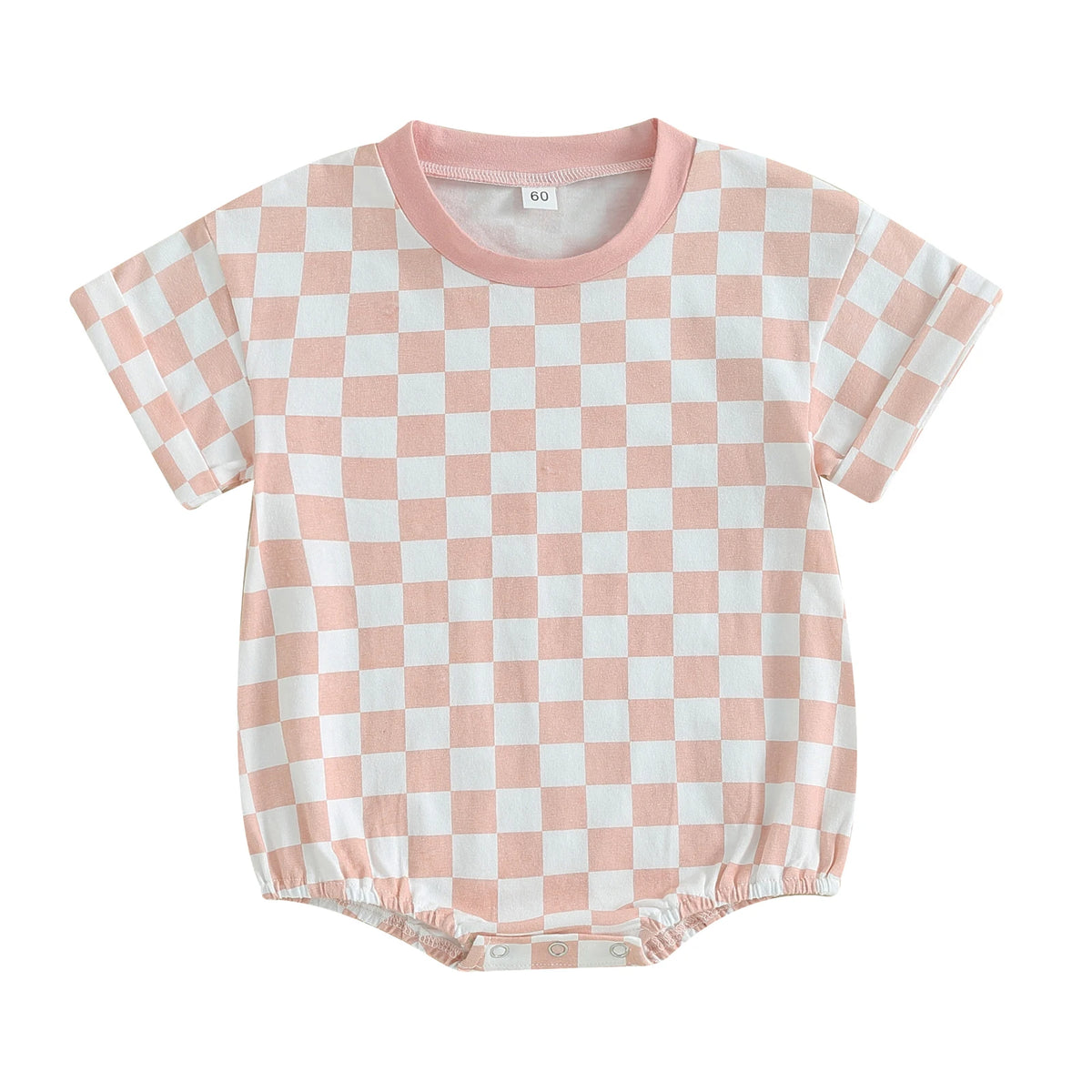 Baby Checkered Short Sleeve Onesie Unisex