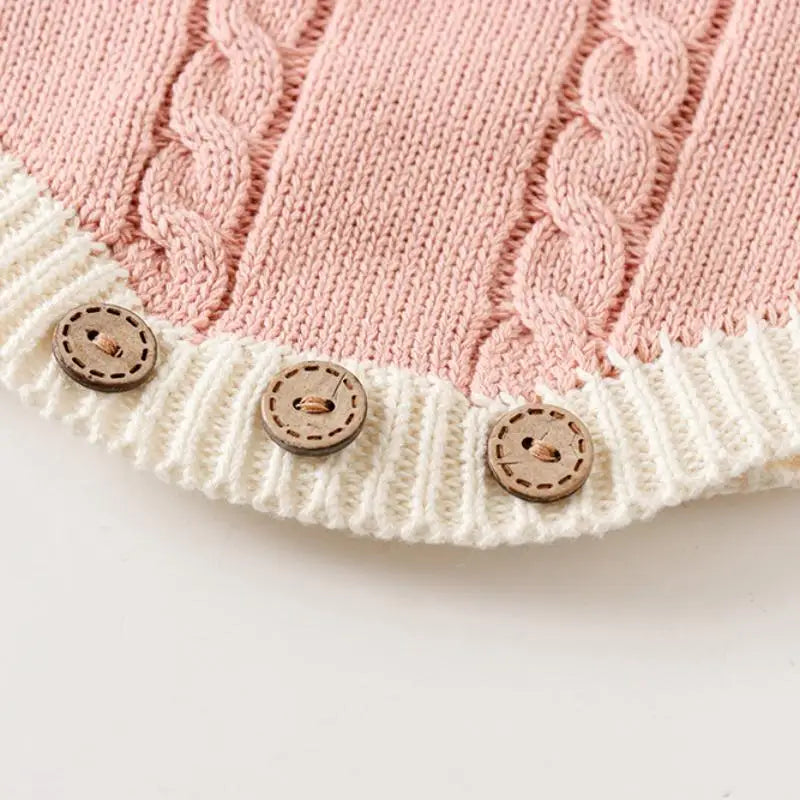 Baby Girl Romper Vintage Inspired Knitted Bodysuit