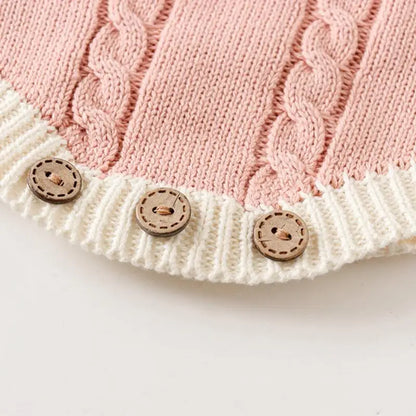 Baby Girl Romper Vintage Inspired Knitted Bodysuit