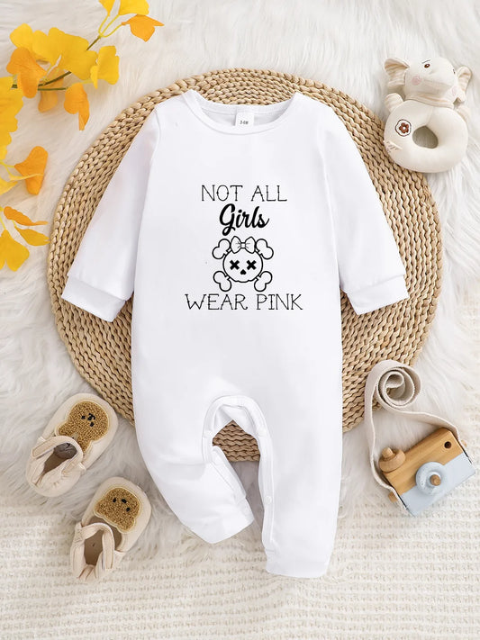 Not All Girls Wear Pink Baby Girl Long Sleeve Romper