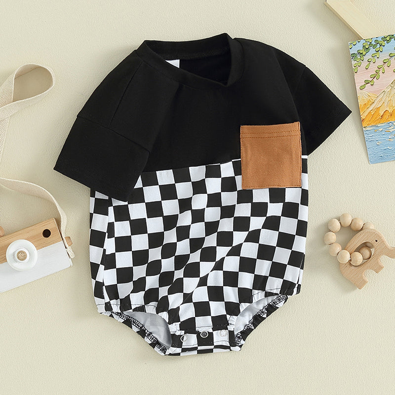 Baby Boy Checkered Print Bodysuit