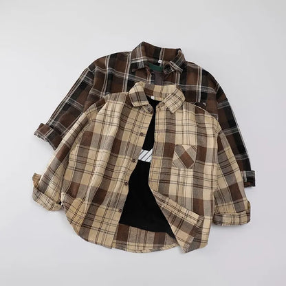 Toddler / Youth Long Sleeved Flannel Button Up Shirt