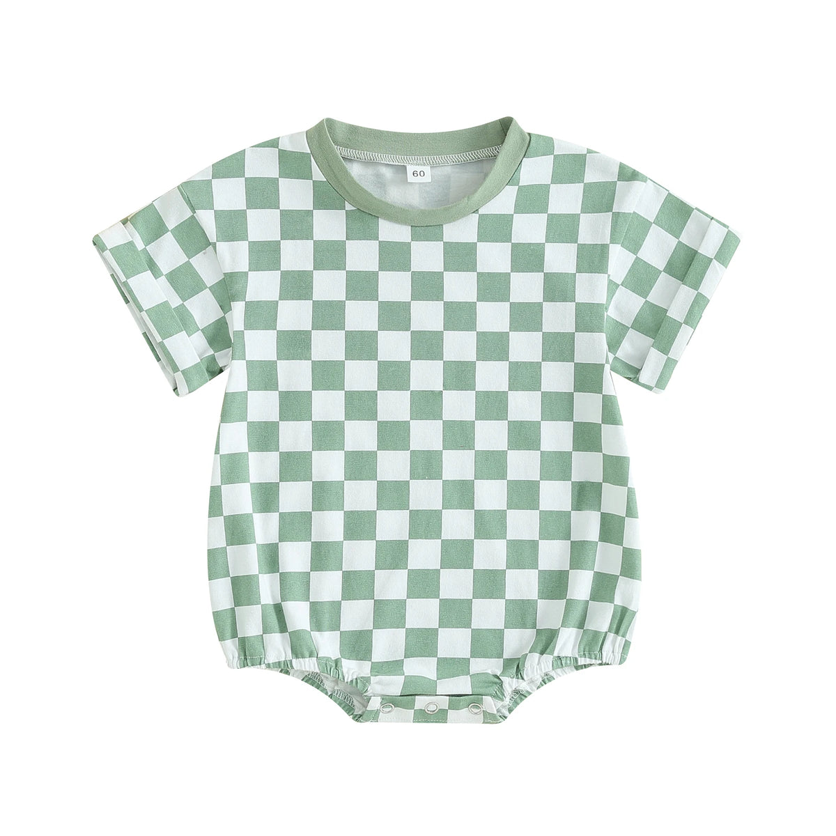 Baby Checkered Short Sleeve Onesie Unisex