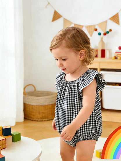 Baby Girl Plaid Romper