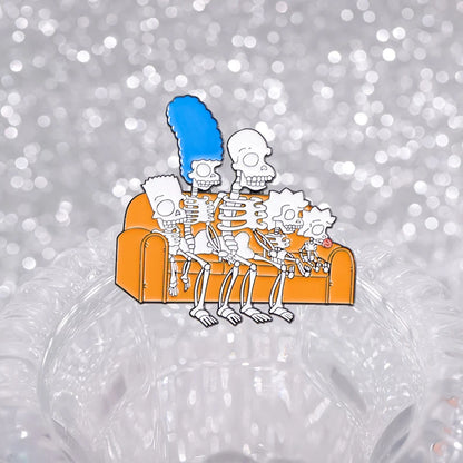 "Simpsons Skeleton Family" Enamel Pin
