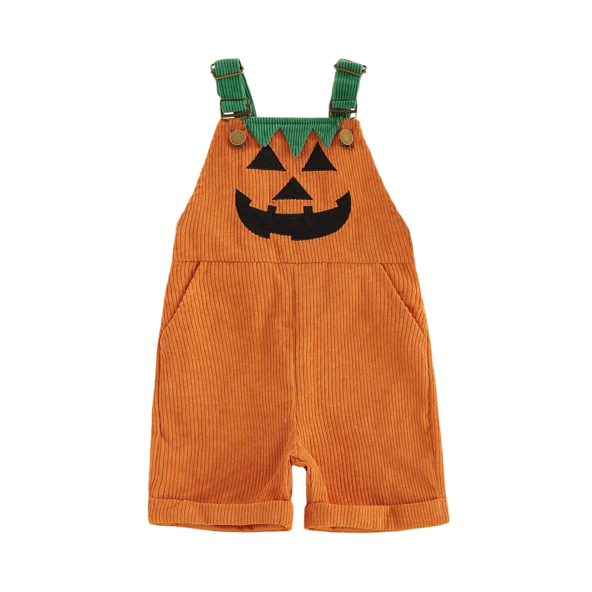 Toddler Boy Halloween Corduroy Overalls Shorts with Pockets