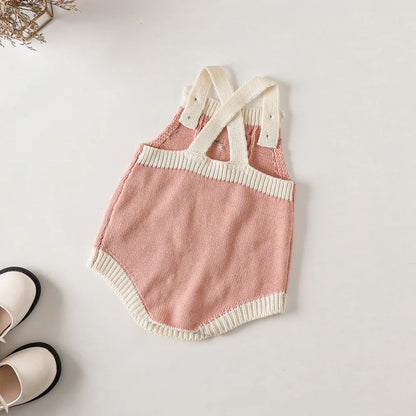 Baby Girl Romper Vintage Inspired Knitted Bodysuit