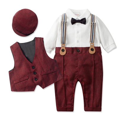 Baby Dapper Dude Formal 5 PC Pants Suit with Paperboy Cap