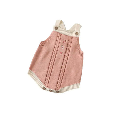 Baby Girl Romper Vintage Inspired Knitted Bodysuit