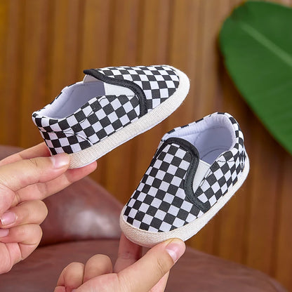 Baby / Newborn Unisex Slip-On Soft-Soled Checkered Shoes