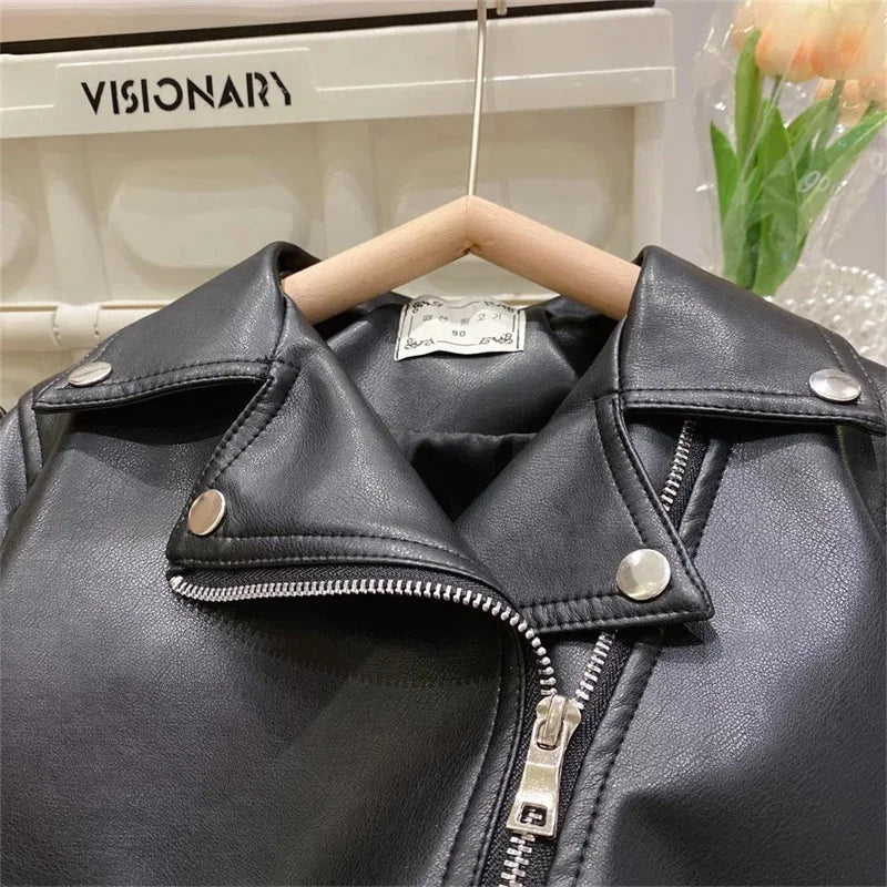 Toddler / Youth Rebel Black Faux Leather Jacket